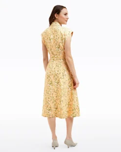 Addison Short Sleeve Midi Shirtdress in Floral Rattan