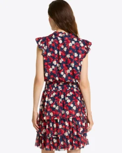 Alana Tiered Dress in Stretch Mesh