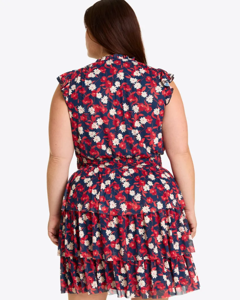 Alana Tiered Dress in Stretch Mesh