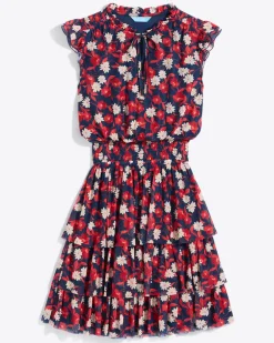 Alana Tiered Dress in Stretch Mesh