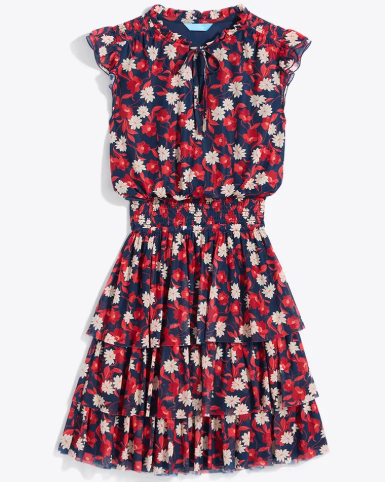 Alana Tiered Dress in Stretch Mesh
