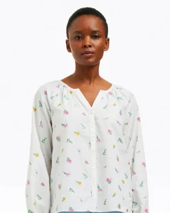 Alexandra Top in Embroidered Poplin