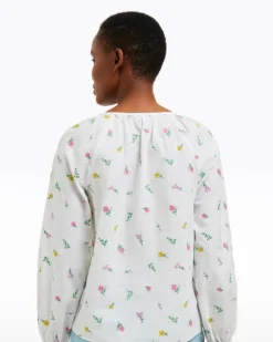 Alexandra Top in Embroidered Poplin