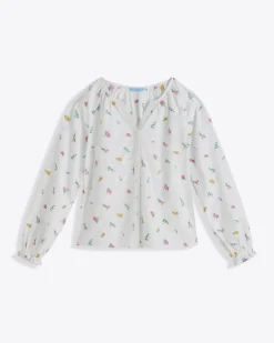 Alexandra Top in Embroidered Poplin