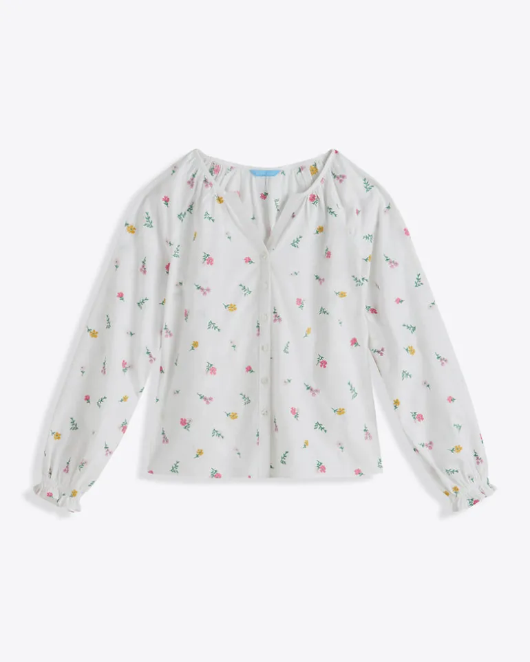 Alexandra Top in Embroidered Poplin