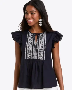 Ana Top in Embroidered Cotton