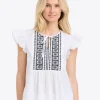 Ana Top in Embroidered Cotton