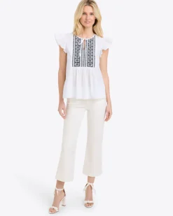 Ana Top in Embroidered Cotton