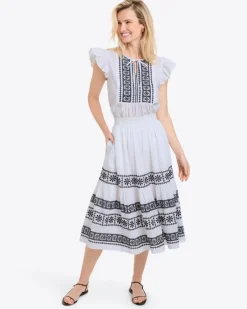 Ana Top in Embroidered Cotton