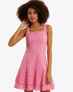 Ashland Sleeveless Mini Dress in Eyelet