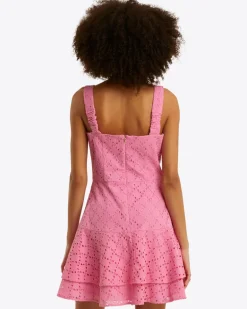 Ashland Sleeveless Mini Dress in Eyelet