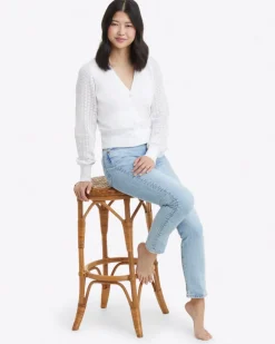 Button Front Cardigan in White
