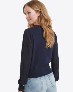 Button Front Cardigan in Navy