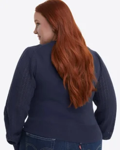Button Front Cardigan in Navy