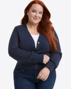 Button Front Cardigan in Navy