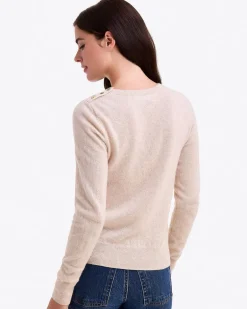 Button Shoulder Cashmere Sweater