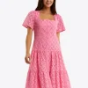 Caitlyn Midi Dress in Eyelet