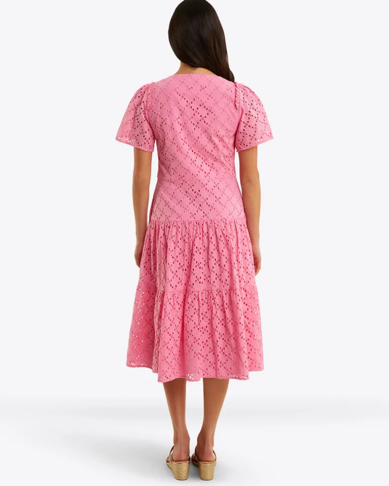 Caitlyn Midi Dress in Eyelet