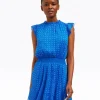 Camellia Mini Dress in Blue Dots