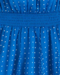 Camellia Mini Dress in Blue Dots