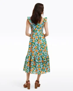Carrie Midi Dress in Lemon Blossom