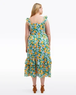 Carrie Midi Dress in Lemon Blossom