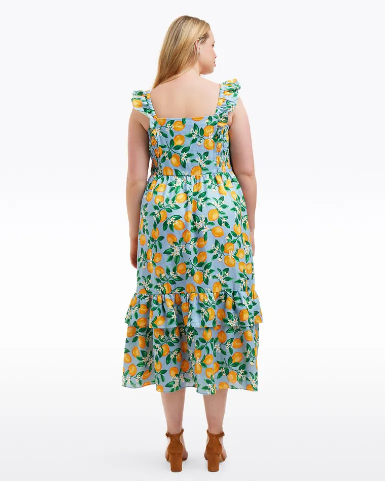 Carrie Midi Dress in Lemon Blossom