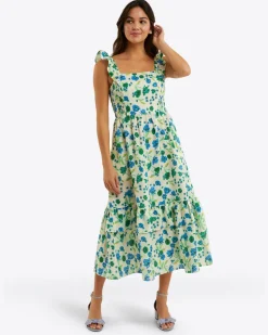Carrie Midi Dress in Linen