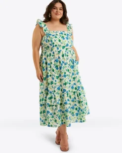 Carrie Midi Dress in Linen