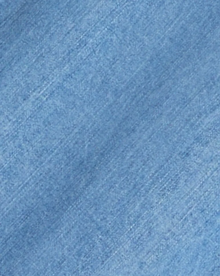 Cecilia Embroidered Shirtdress in Denim