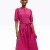 Celeste Mixed Media Dress in Raspberry Pink