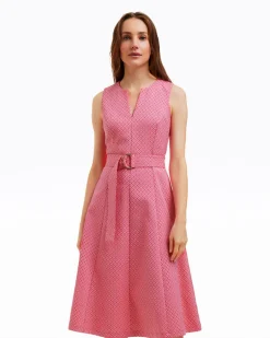 Charlotte Midi Dress in Circle Geo