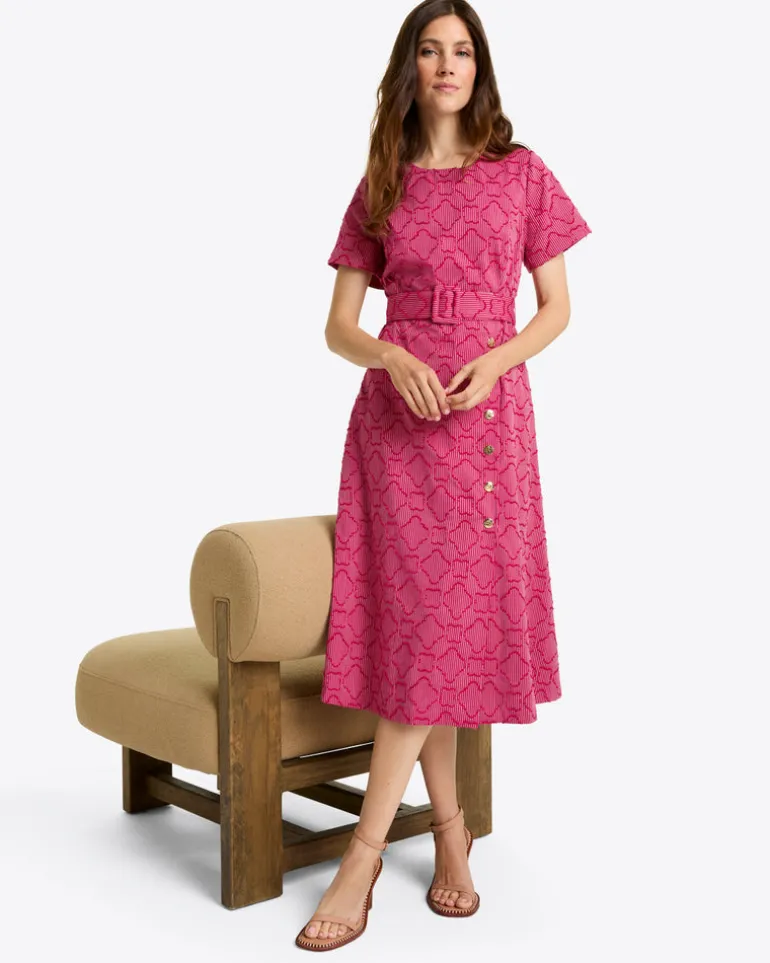 Charlotte Wrap Dress in Textured Stripe