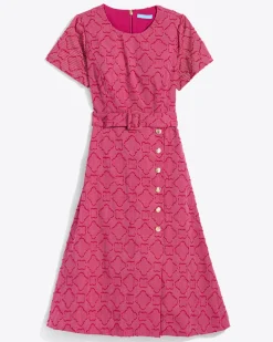 Charlotte Wrap Dress in Textured Stripe