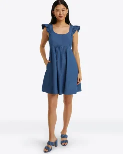Ciara Babydoll Dress in Chambray