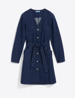 Colbie Snap Front Dress in Denim