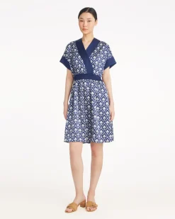 Colleen Short Sleeve Wrap Dress in Clover Field