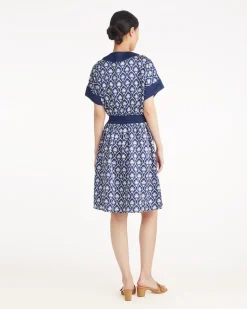 Colleen Short Sleeve Wrap Dress in Clover Field