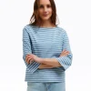 Corey Bell Sleeve Top in Blue Mariner Stripe