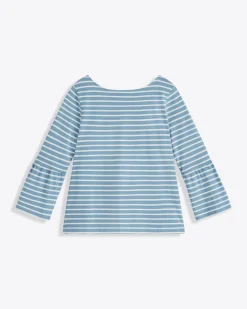 Corey Bell Sleeve Top in Blue Mariner Stripe