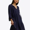 Crinkle Cotton Tiered Coverup