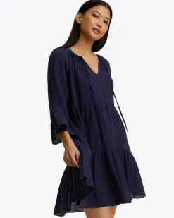 Crinkle Cotton Tiered Coverup