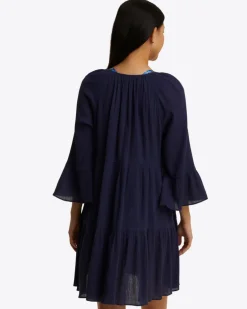 Crinkle Cotton Tiered Coverup