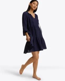 Crinkle Cotton Tiered Coverup