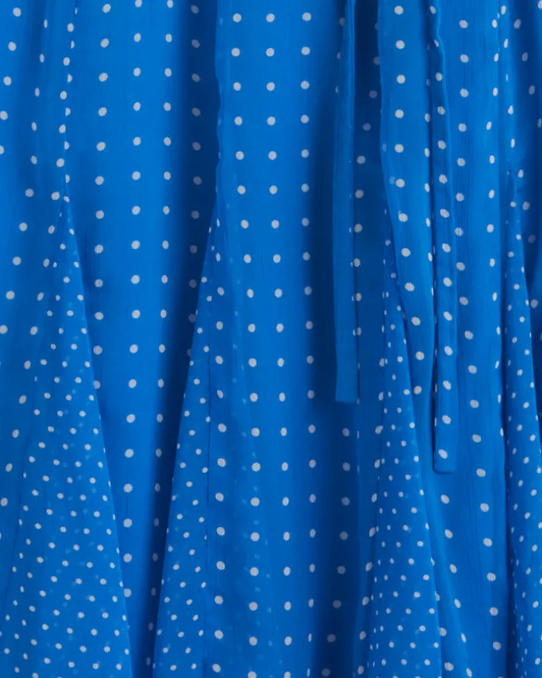 Daphne Wrap Dress in Royal Blue Polka Dot