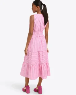 Delilah Midi Dress in Crisp Cotton