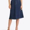 Denim Seamed Skirt
