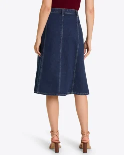 Denim Seamed Skirt