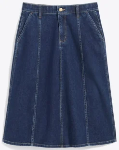Denim Seamed Skirt