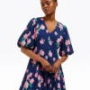 Elaine V-Neck Mini Dress in Magnolia Buds